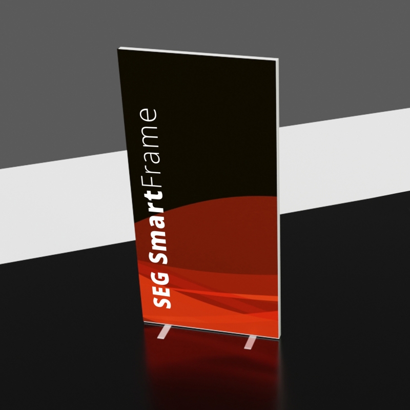 SEG SmartFrame 100x250cm inkl. doppelseitigem Print (oder Rückseite weiß)